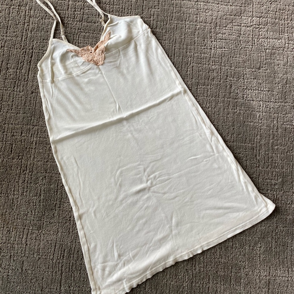 Cream lace & cotton ribbed old navy nightie sz xs